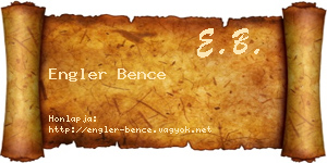 Engler Bence névjegykártya